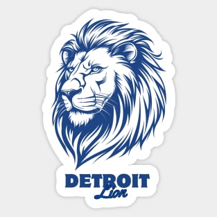 Lion head with the letters Detroit lion. Sticker